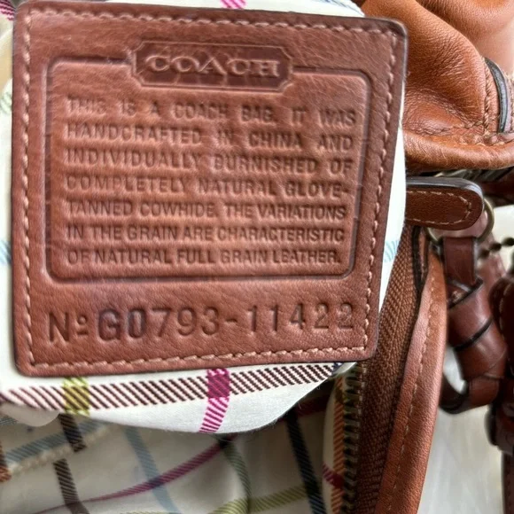 VINTAGE COACH Bleecker Tattlersall Duffel Shoulder Hobo bag - Picture 9 of 14